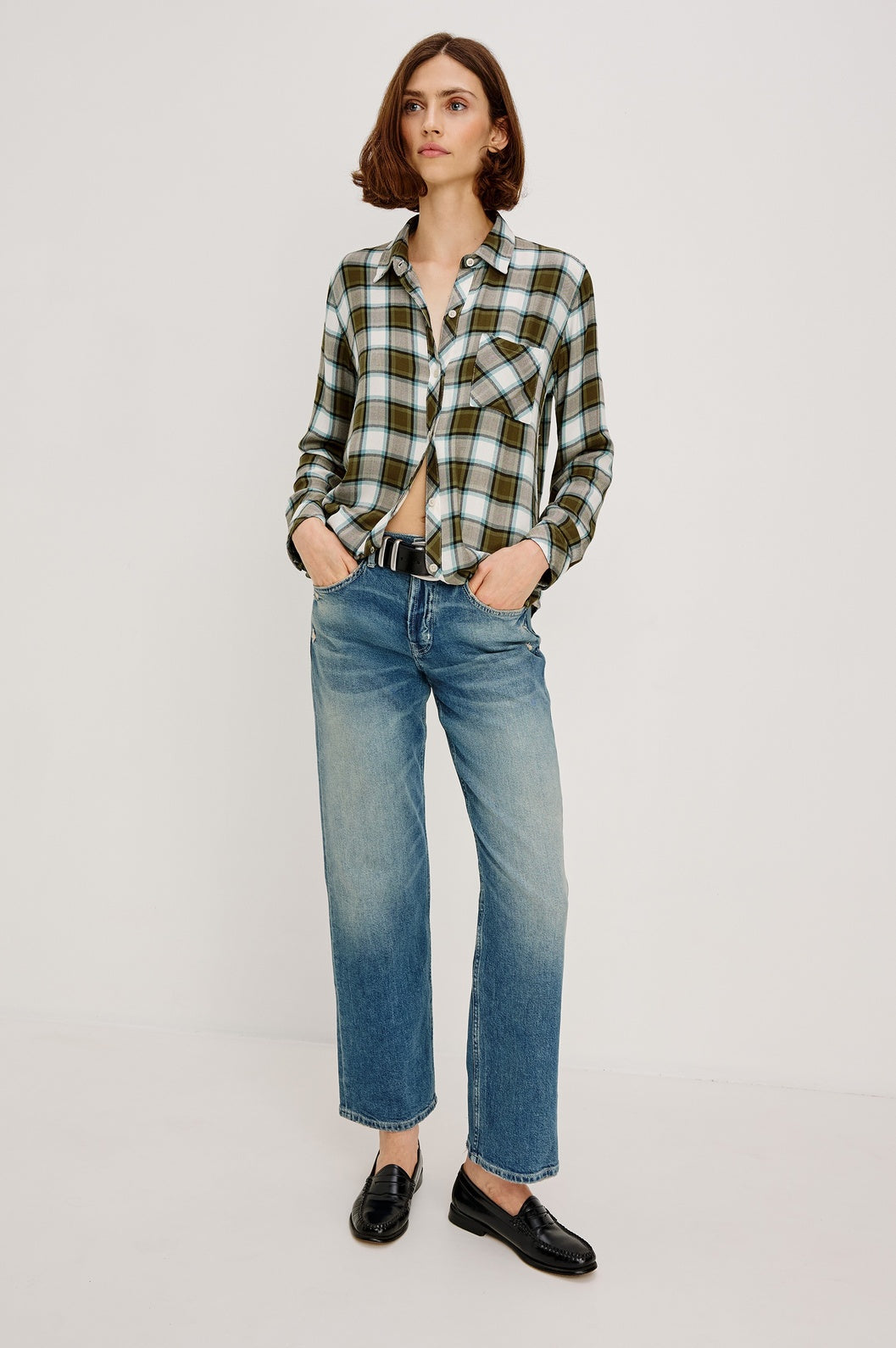Hunter shirt olive stone blue