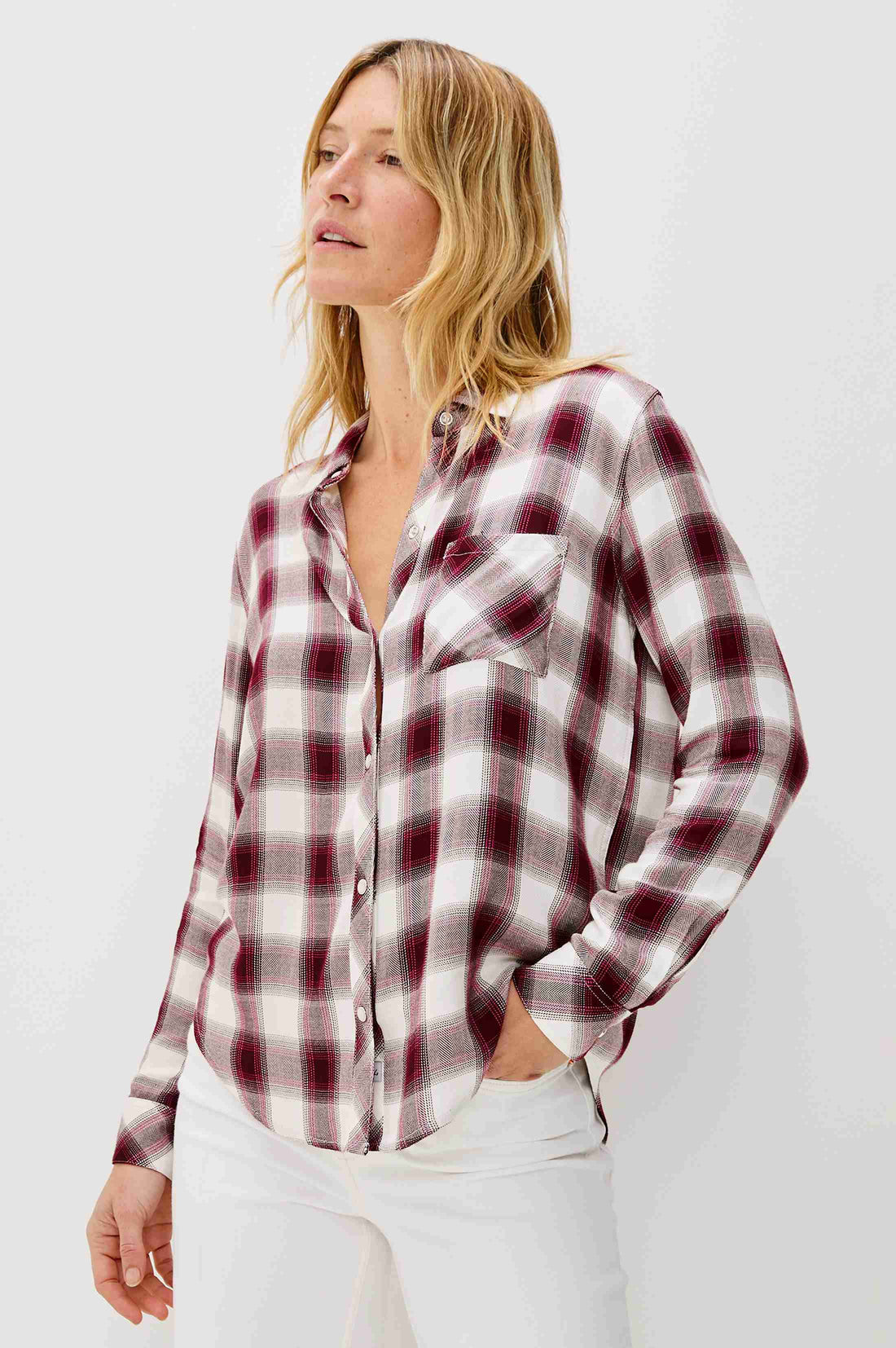 Hunter shirt raspberry wine