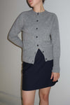Superfine lambswool cardigan dark brown