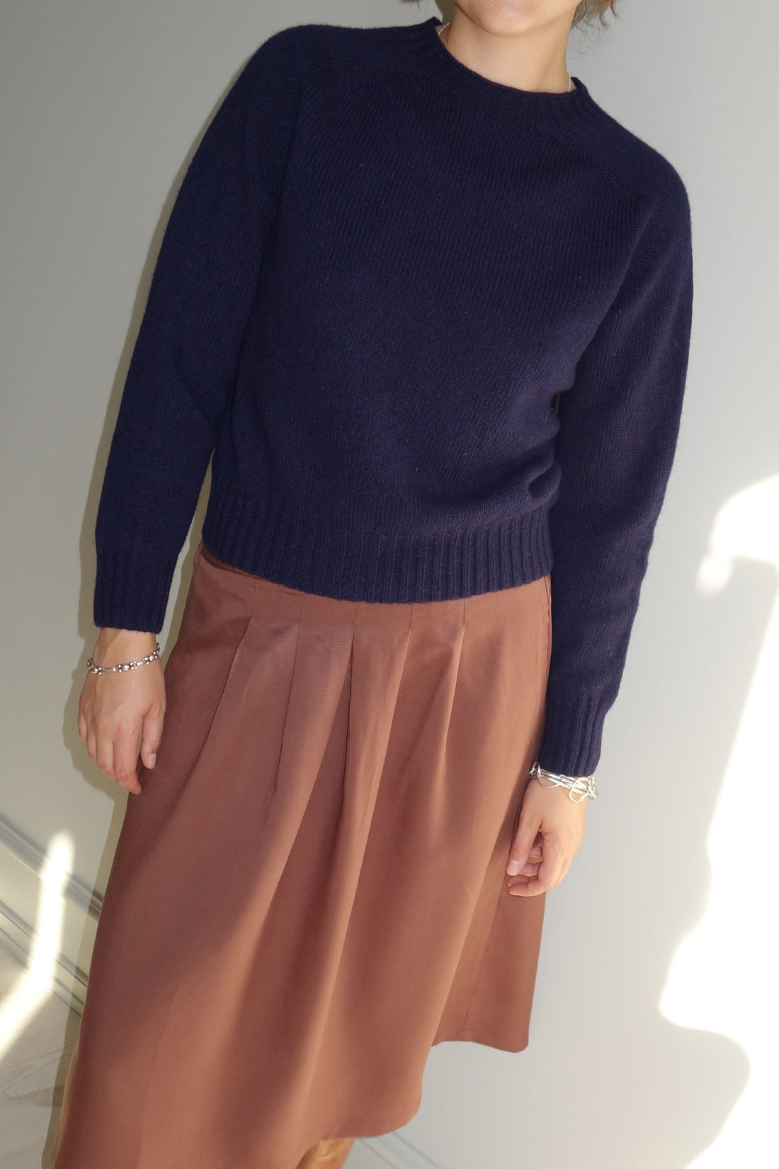 Lambswool crew-neck navy