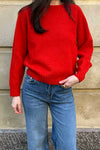 Lambswool crew-neck baize