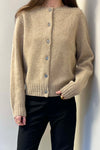 Lambswool crew-neck cardigan satsuma