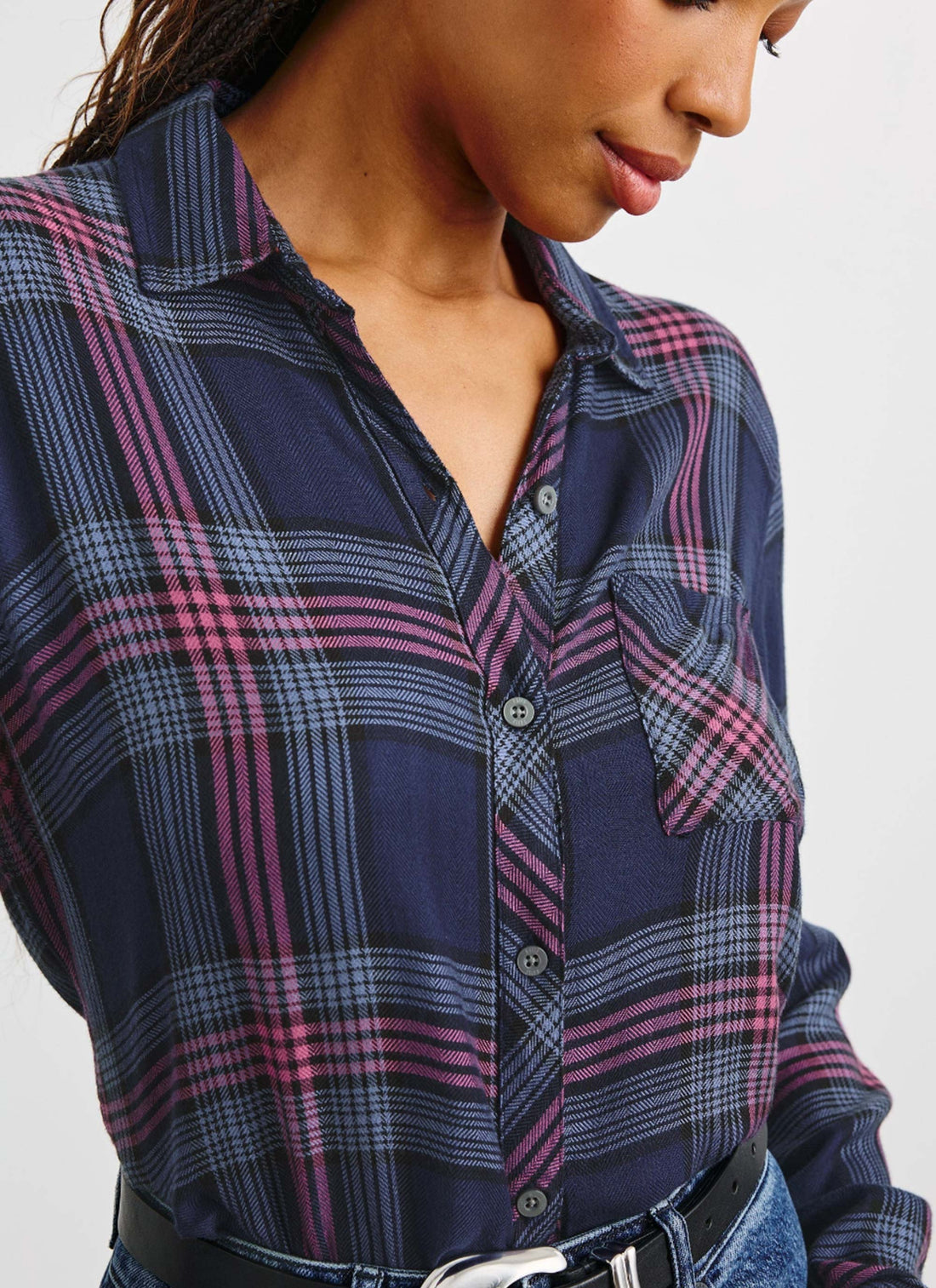 Hunter shirt navy rose astor