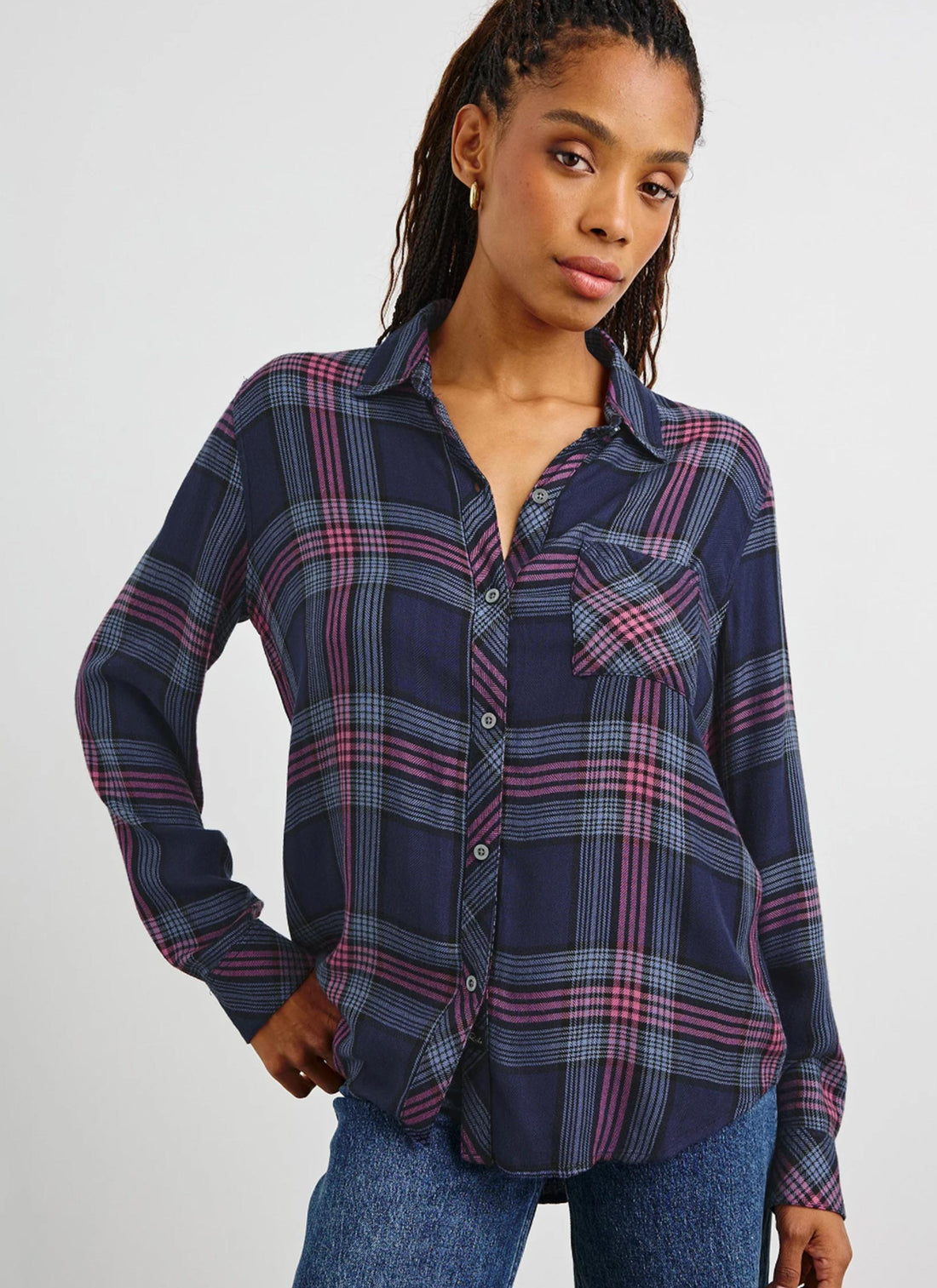 Hunter shirt navy rose astor