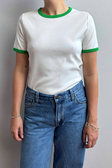 Stella t-shirt off-white/green