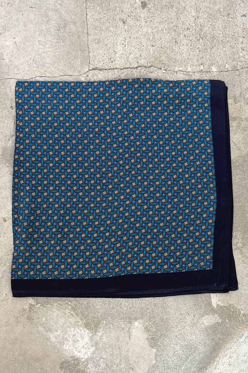 Silk scarf turquoise/black graphic