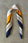 Silk scarf ocher yellow/cream dot