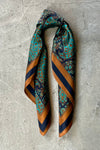 Silk scarf orange/navy/nude/off white graphic