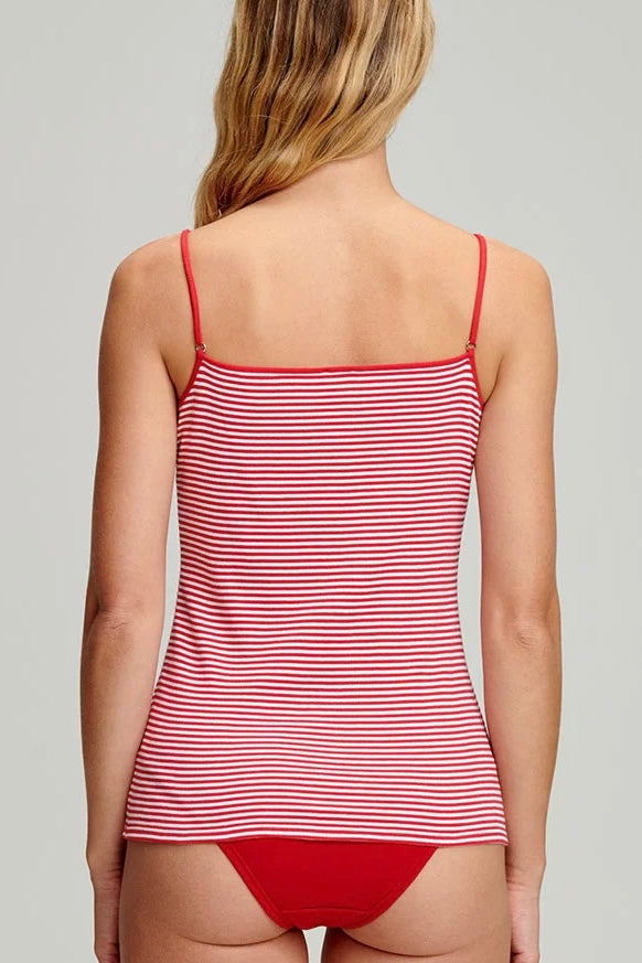 Cotton camisole red/white stripe