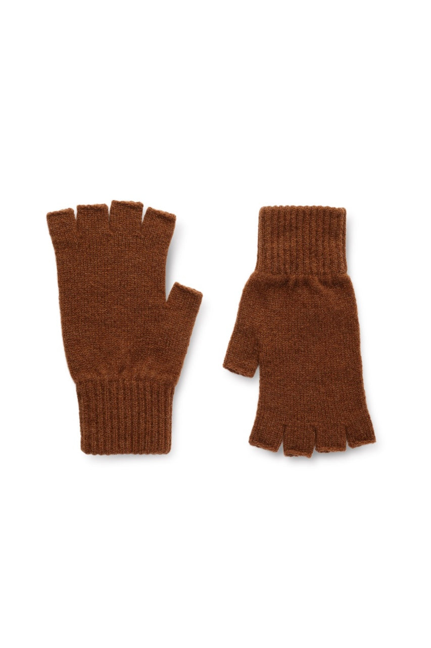 Iona fingerless gloves brown