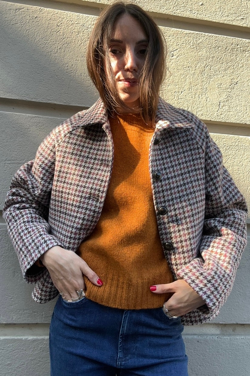 Kristine jacket beige/multi houndstooth