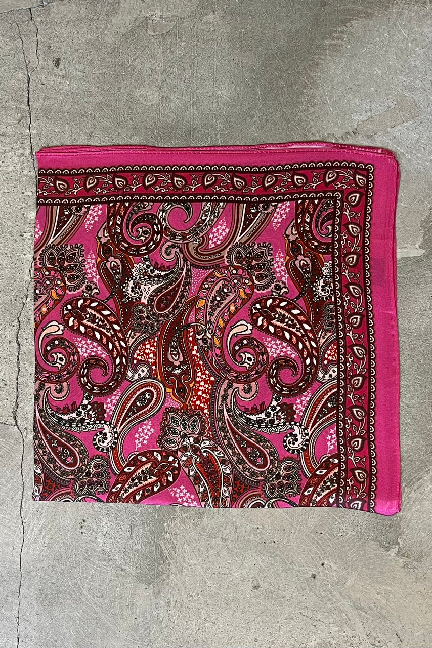 Silk scarf pink paisley