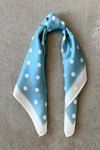 Silk scarf lavender/orange flower