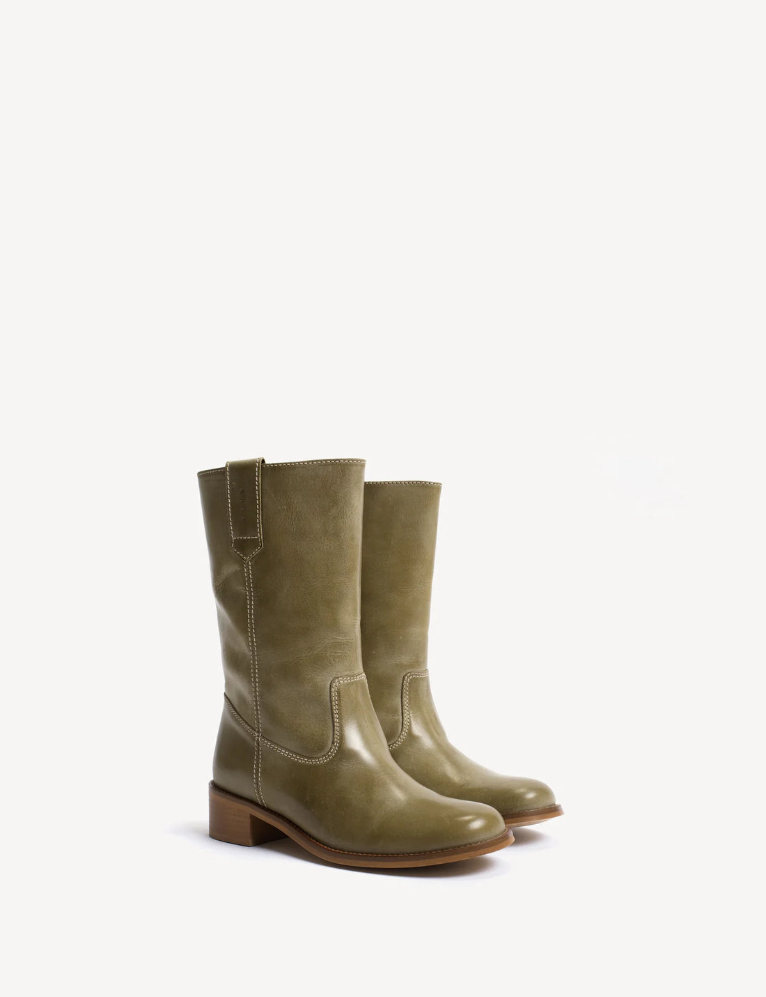 Julia gauco avocado green escovado leather