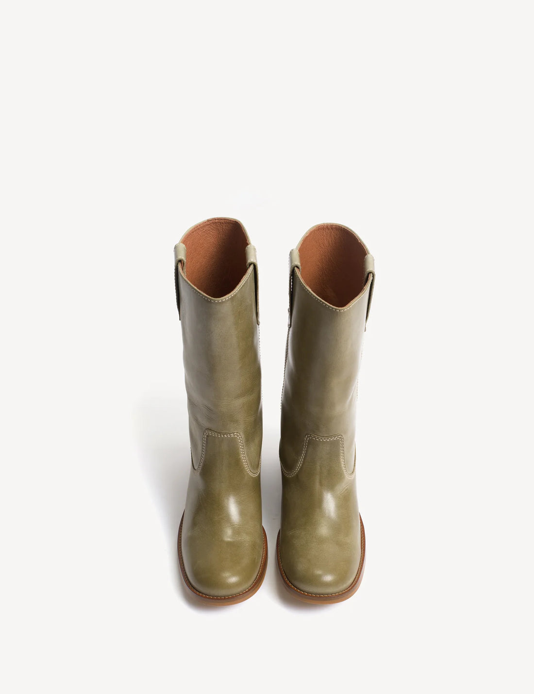 Julia gauco avocado green escovado leather
