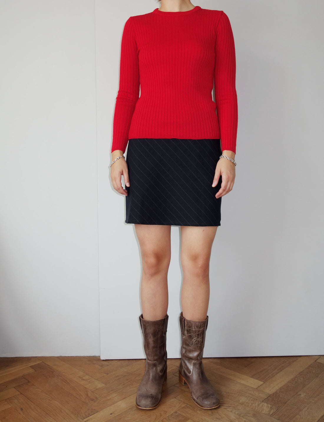 Julia merino knit red