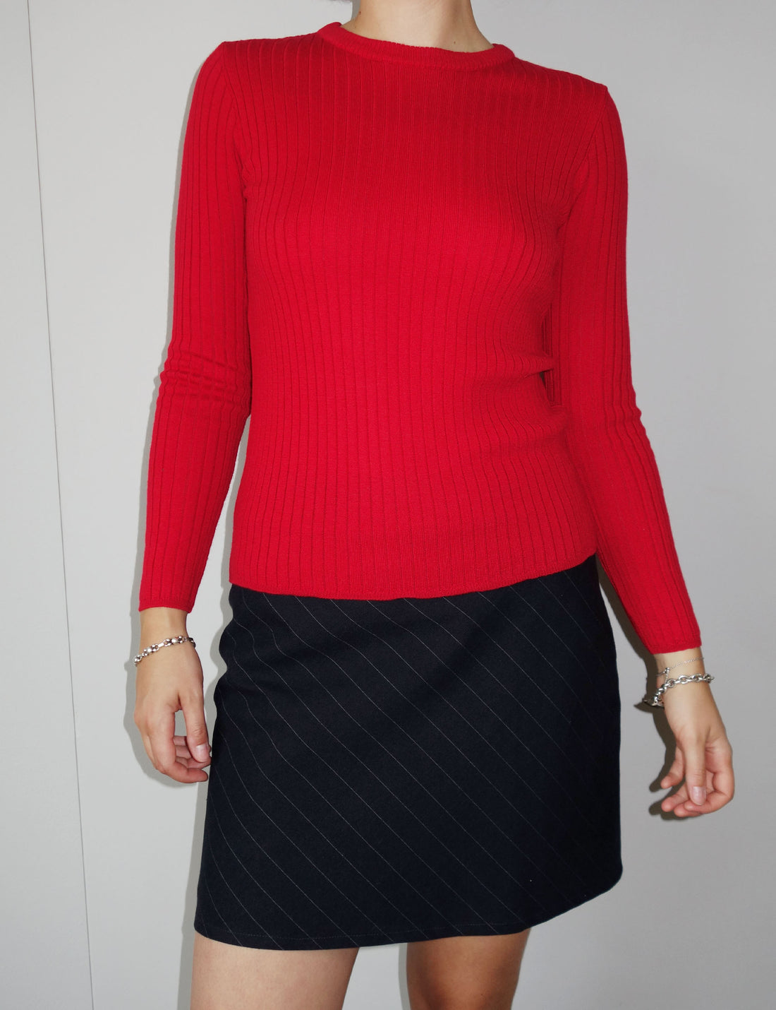 Julia merino knit red