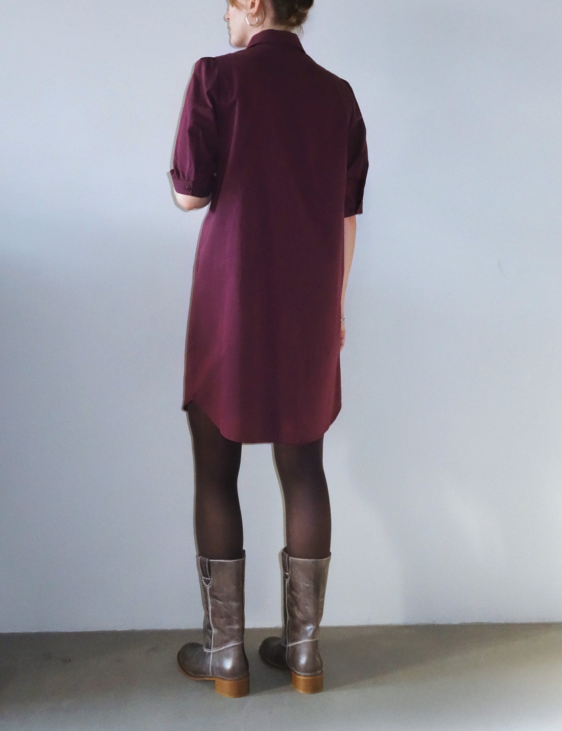 Rosa dress burgundy stripe