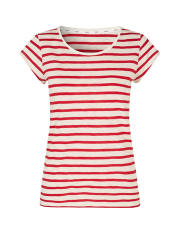 Liu short sleeve t-shirt red/cream stripe
