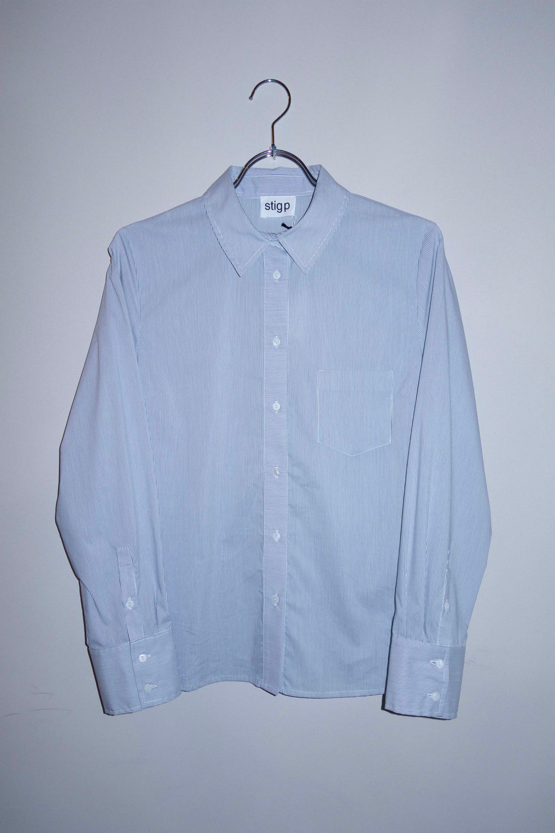 Lucca shirt white/navy stripe