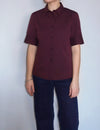 Laura short sleeve shirt burgundy stripe