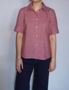 Laura short sleeve shirt white/red stripe