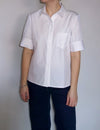 Laura short sleeve shirt white/blue stripe