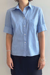 Laura short sleeve shirt white/red stripe