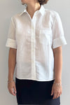 Laura short sleeve shirt white/red stripe
