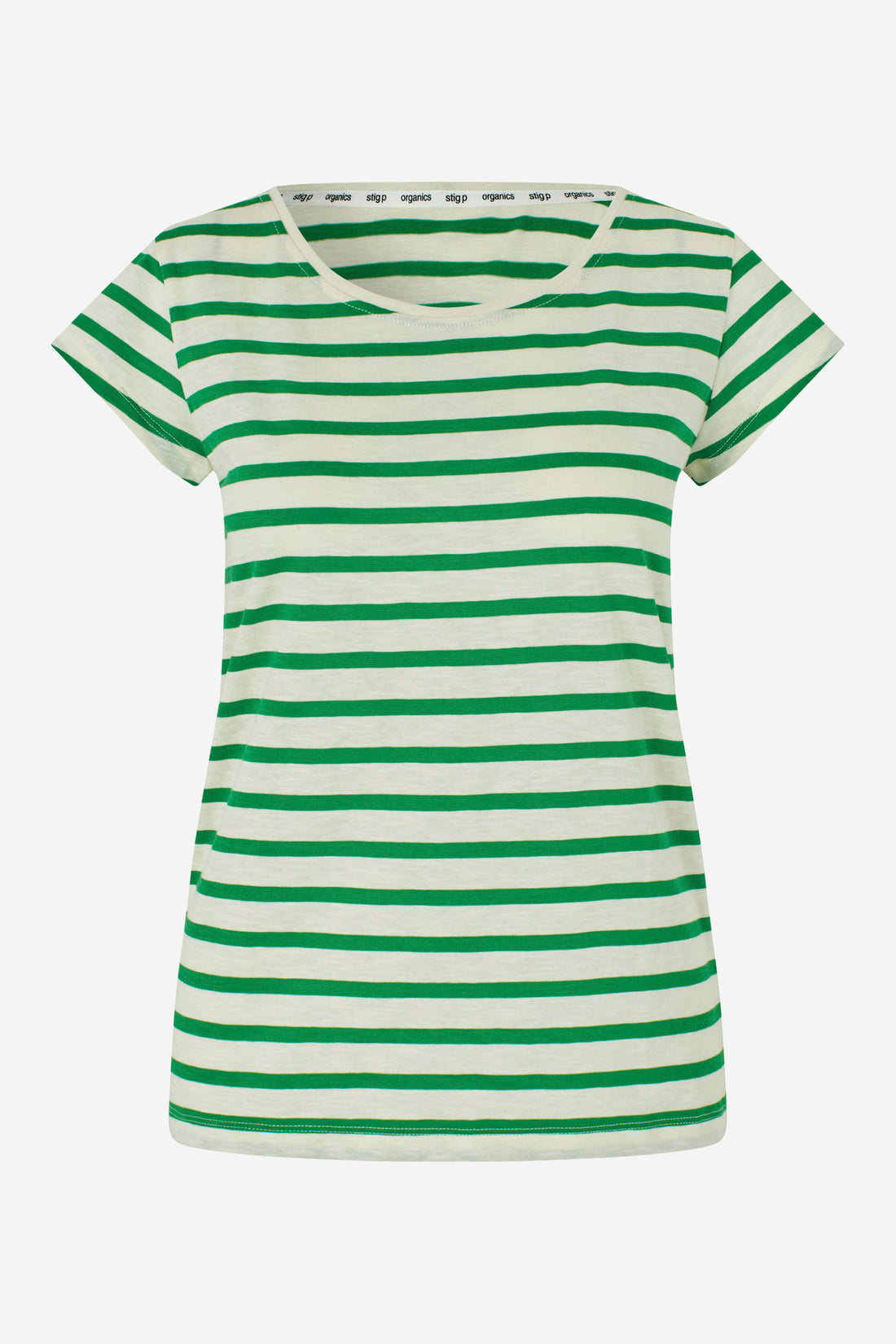 Liu short sleeve t-shirt green/cream stripe
