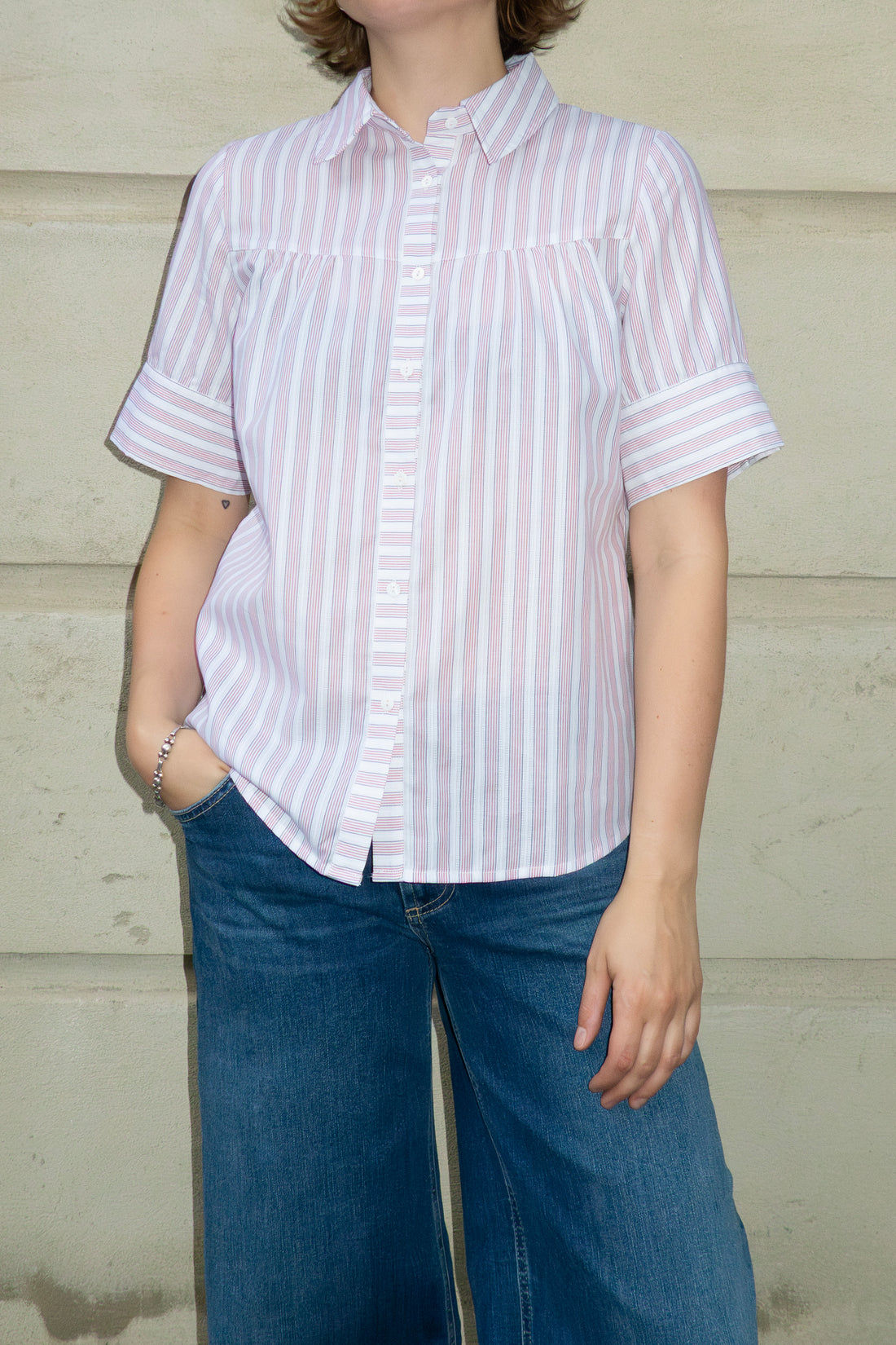 Maria white/red/blue stripe