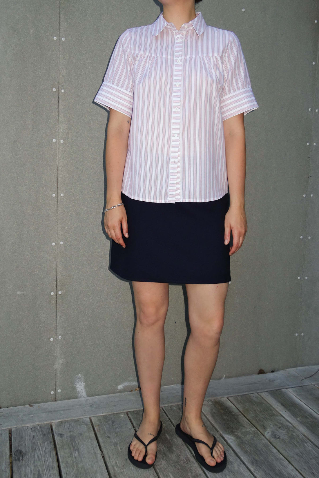 Maria white/red/blue stripe