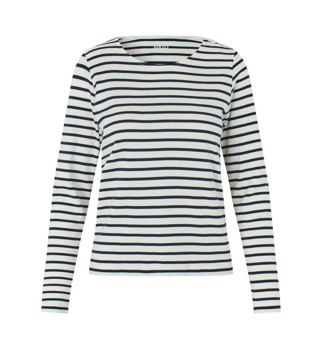 Marie long sleeve t-shirt off white/navy stripe