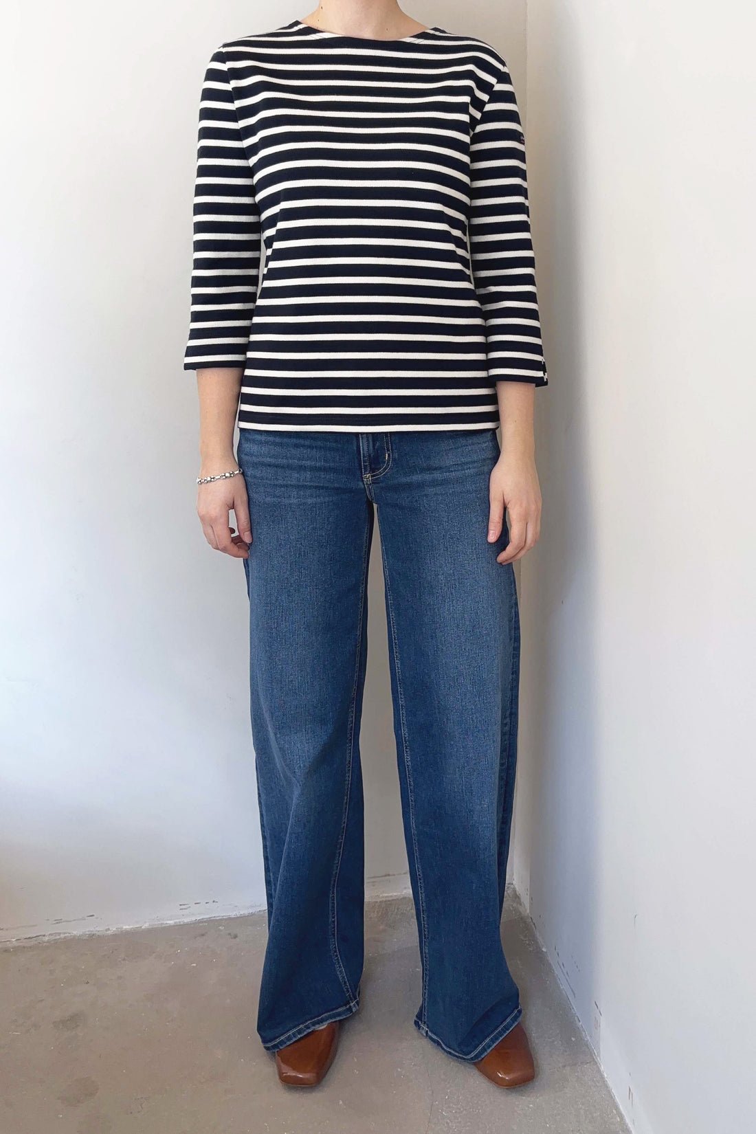 Mariniere passarelle femme t-shirt navy/off white