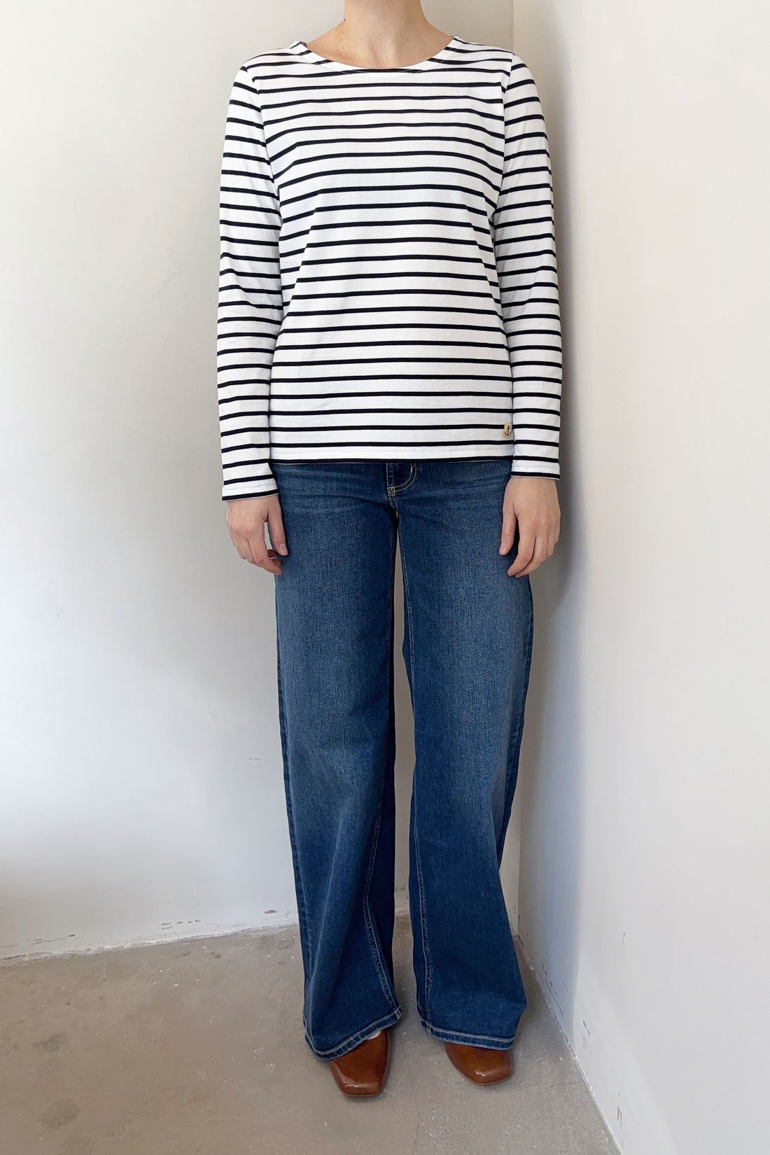 Mariniere plozevet femme t-shirt white/navy