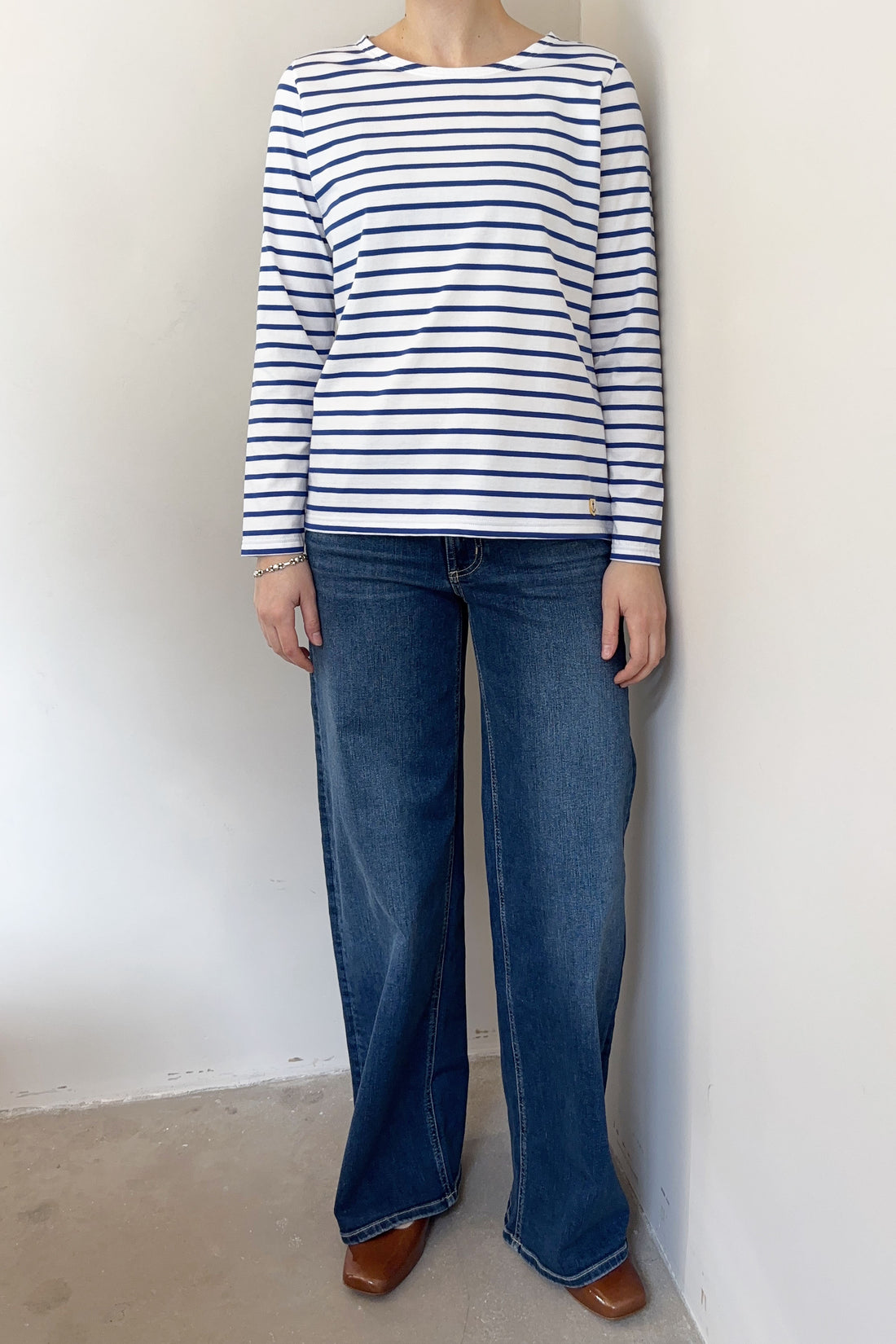 Mariniere plozevet femme t-shirt white/royal blue