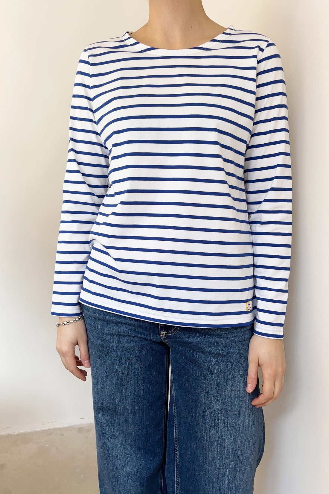 Mariniere plozevet femme t-shirt white/royal blue