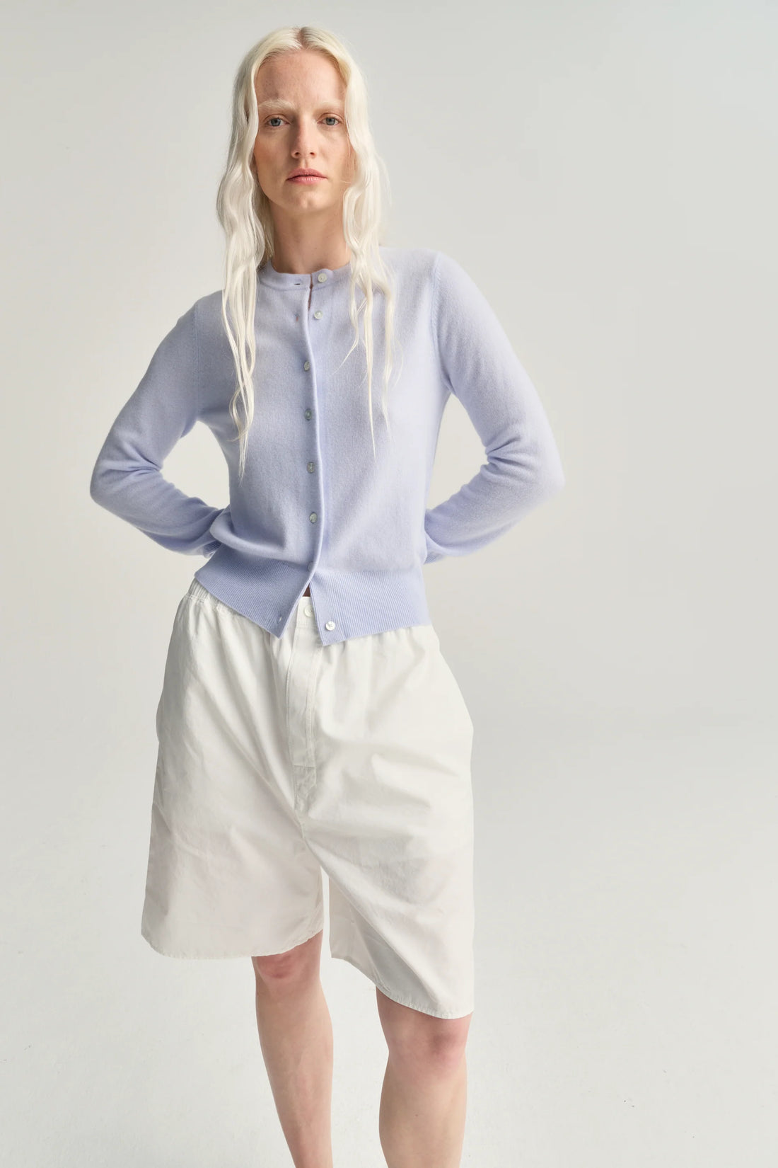 Rhea cardigan wool/cashmere light blue