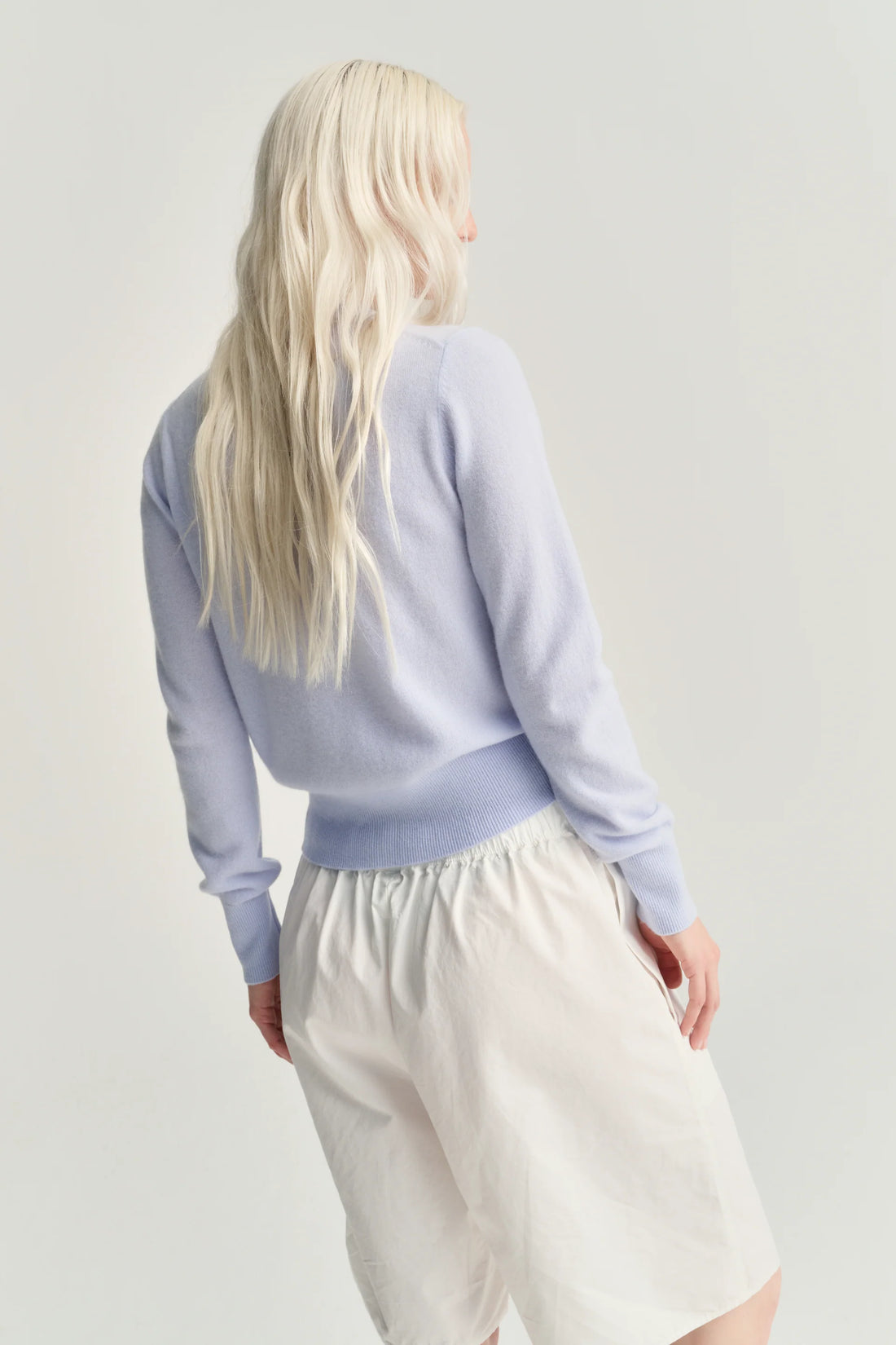 Rhea cardigan wool/cashmere light blue