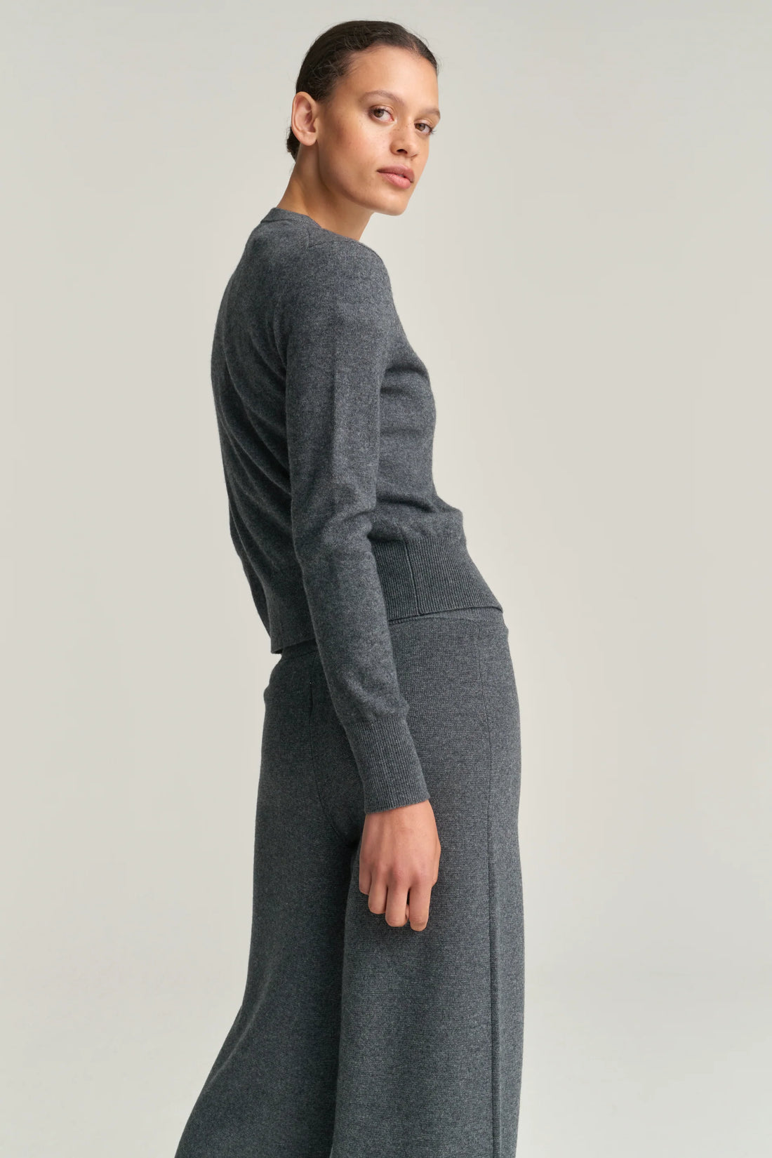 Rhea cardigan wool/cashmere grey melange