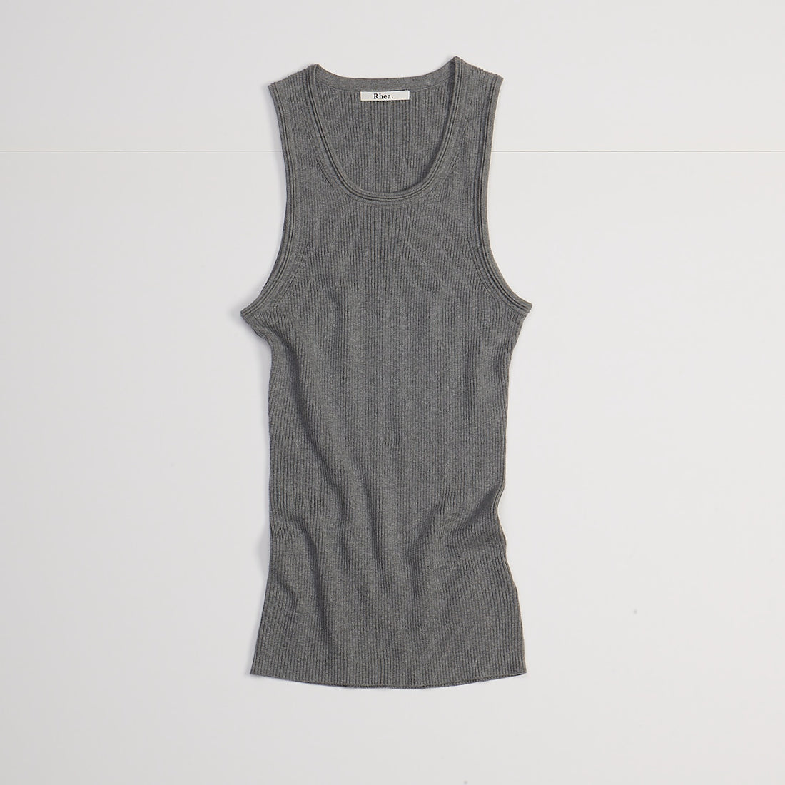 Rhea rib tank cotton/cashmere grey