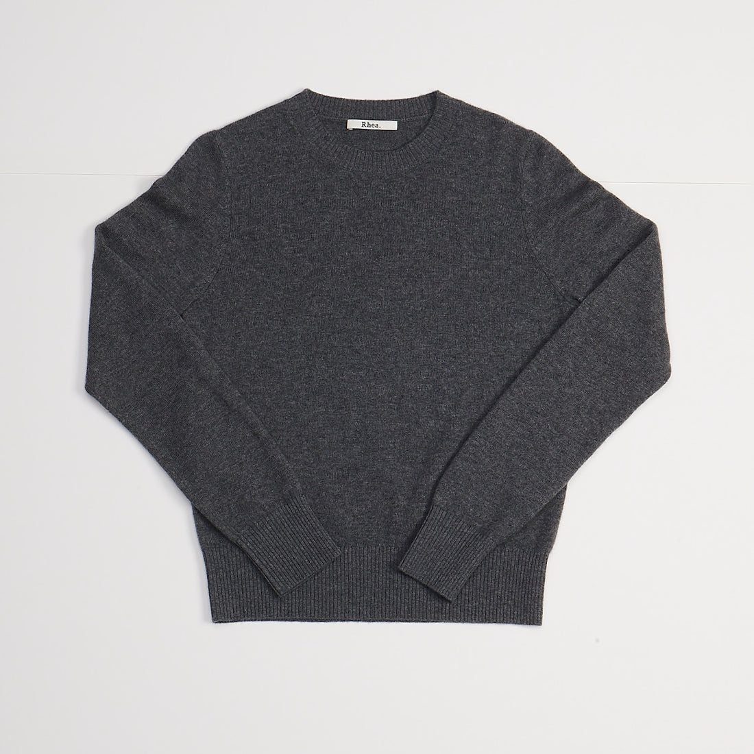 Rhea merino/cashmere crew neck grey melange