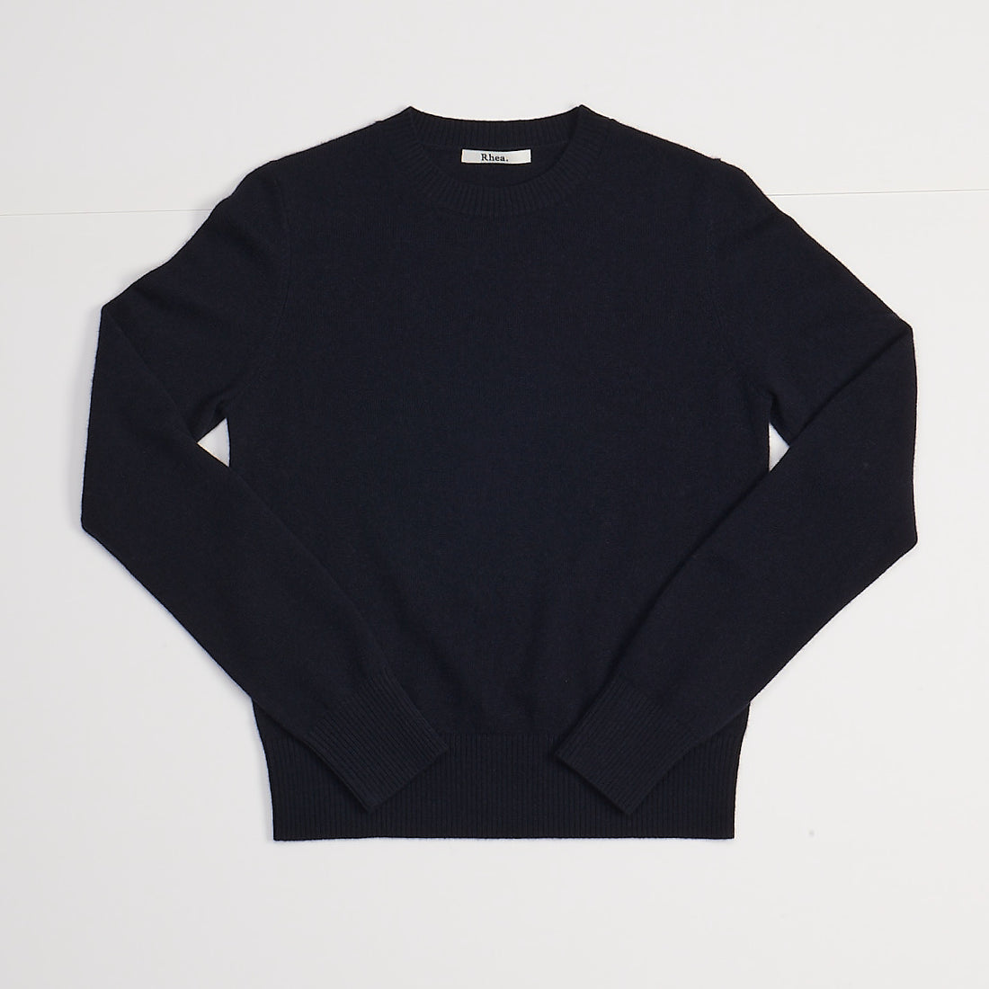 Rhea merino/cashmere crew neck navy