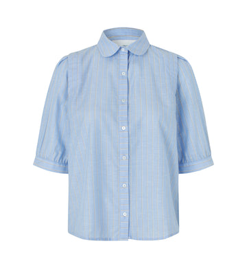 Rosa shirt blue/white ochre stripe