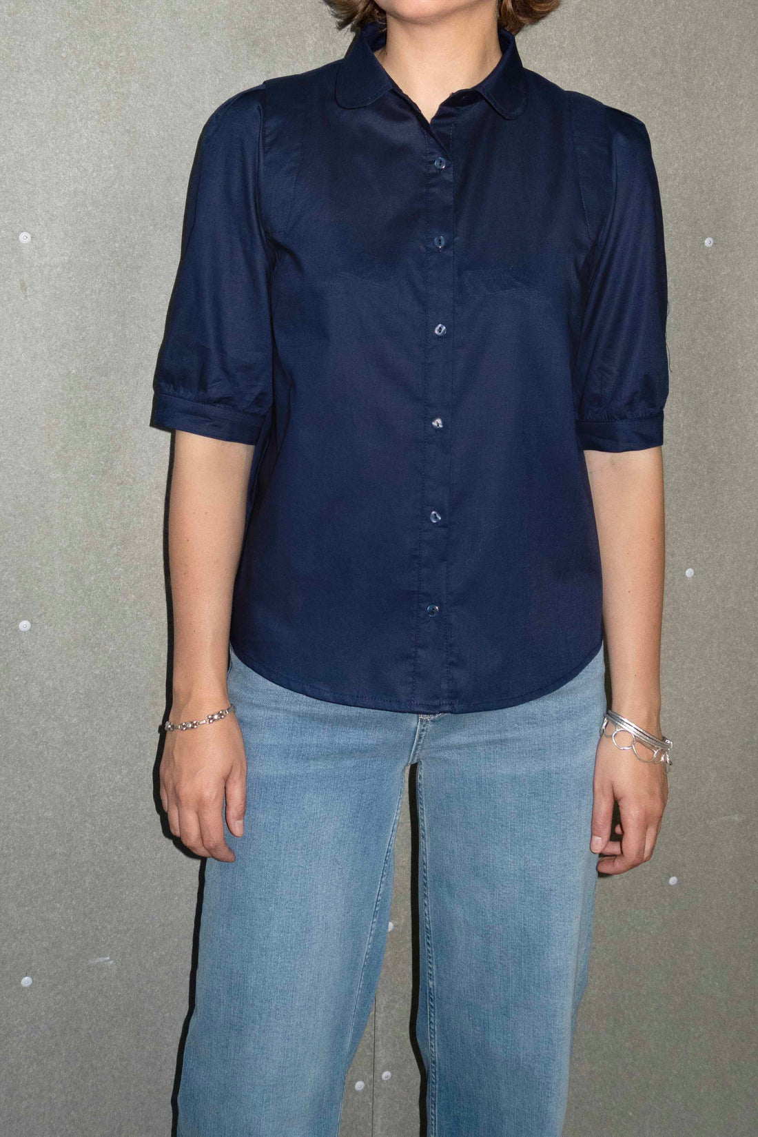Rosa shirt navy cotton