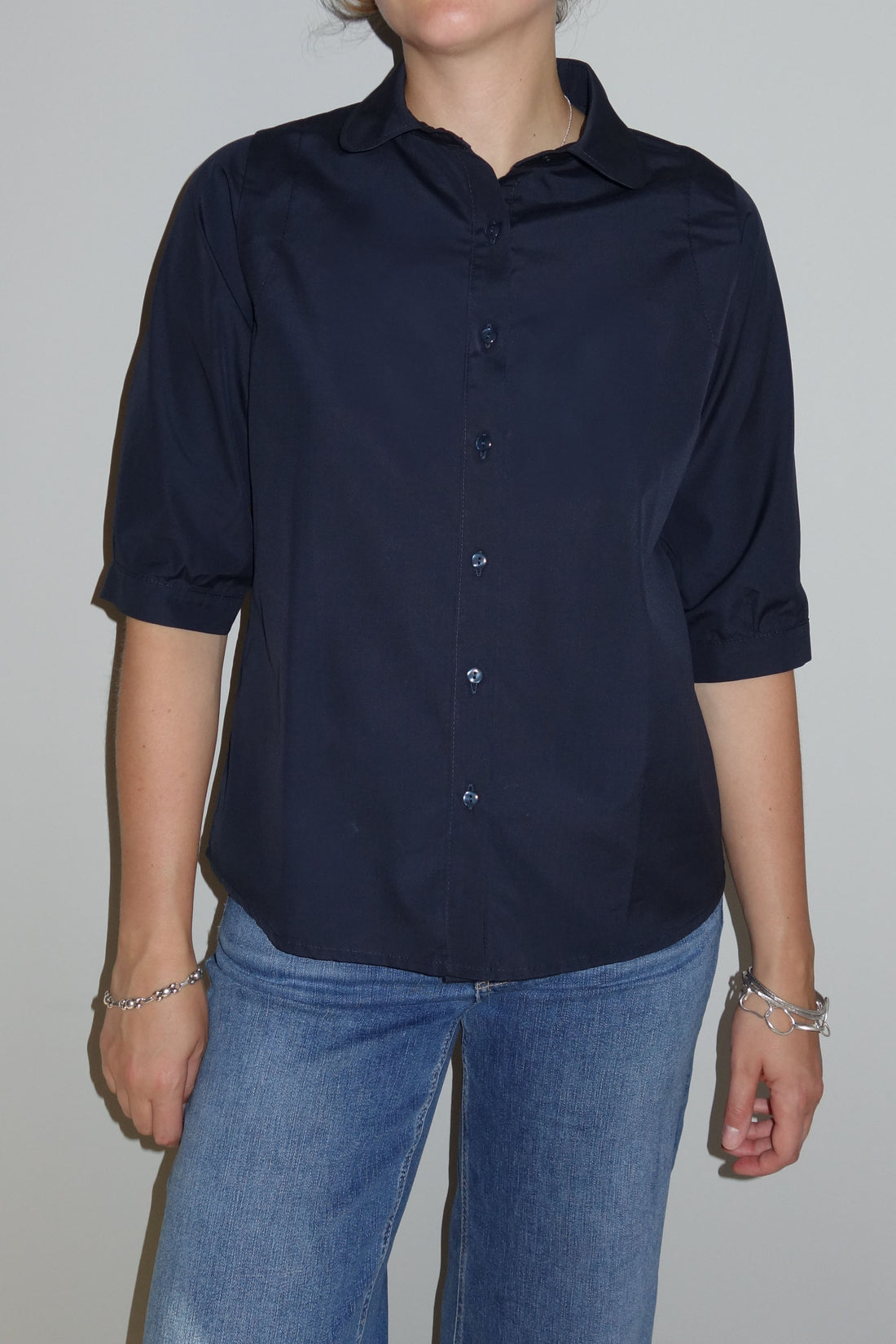 Rosemarie shirt dark navy cotton