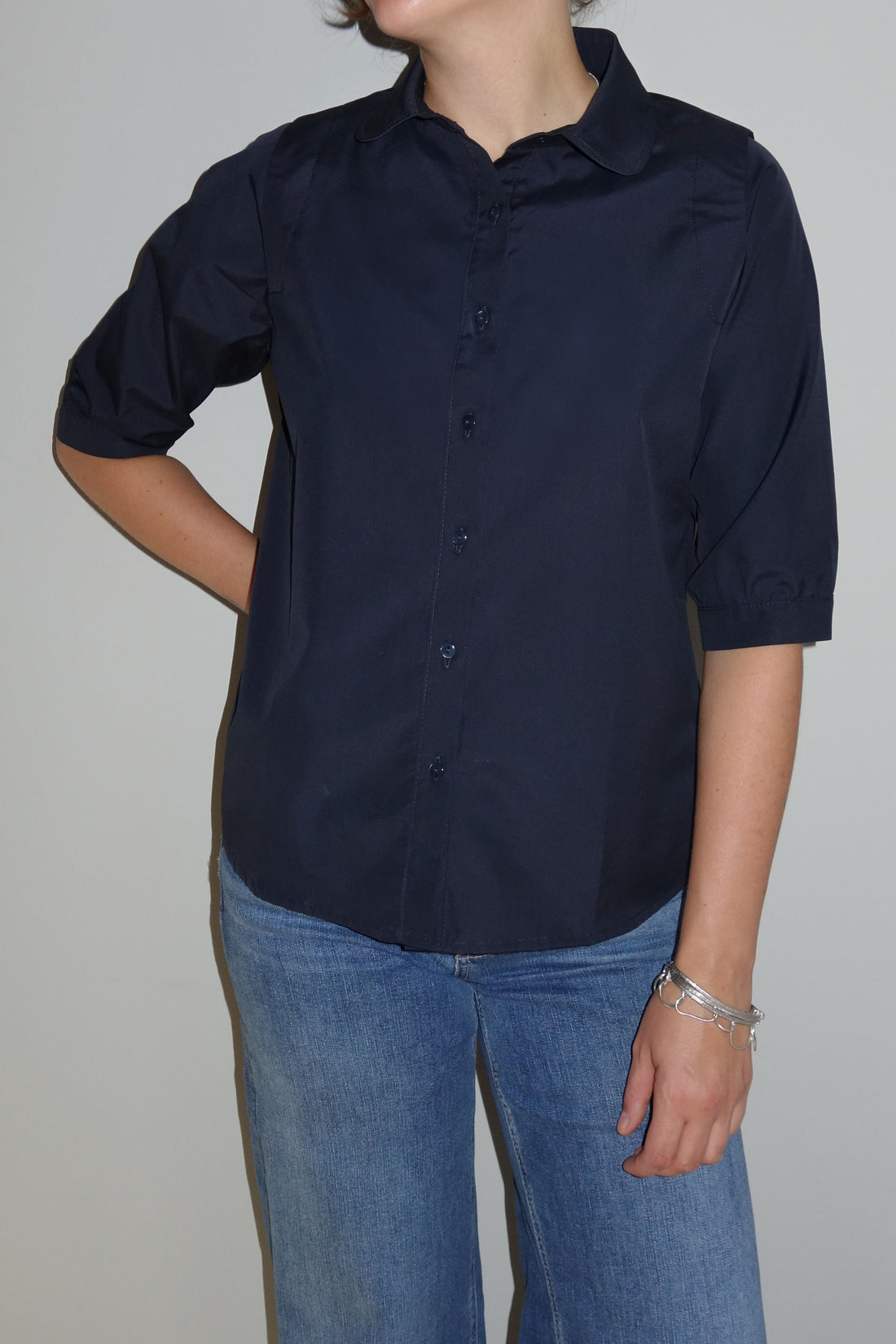 Rosemarie shirt dark navy cotton