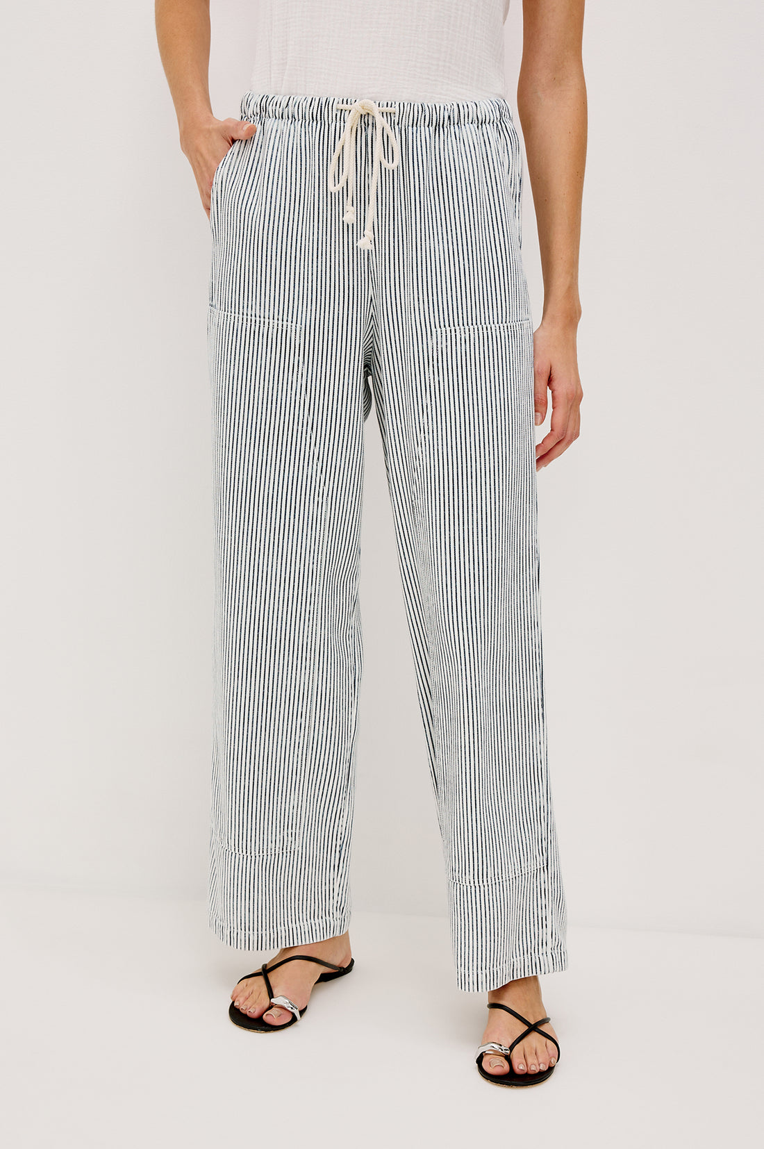 Sanderson pants inidgo railroad stripe