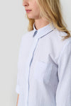 Laura shirt 3/4 sleeve white/red stripe