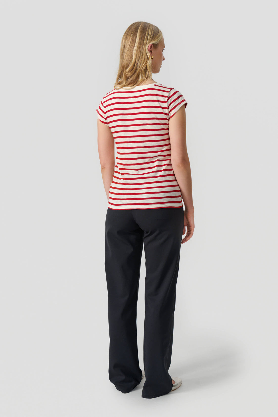 Liu short sleeve t-shirt red/cream stripe